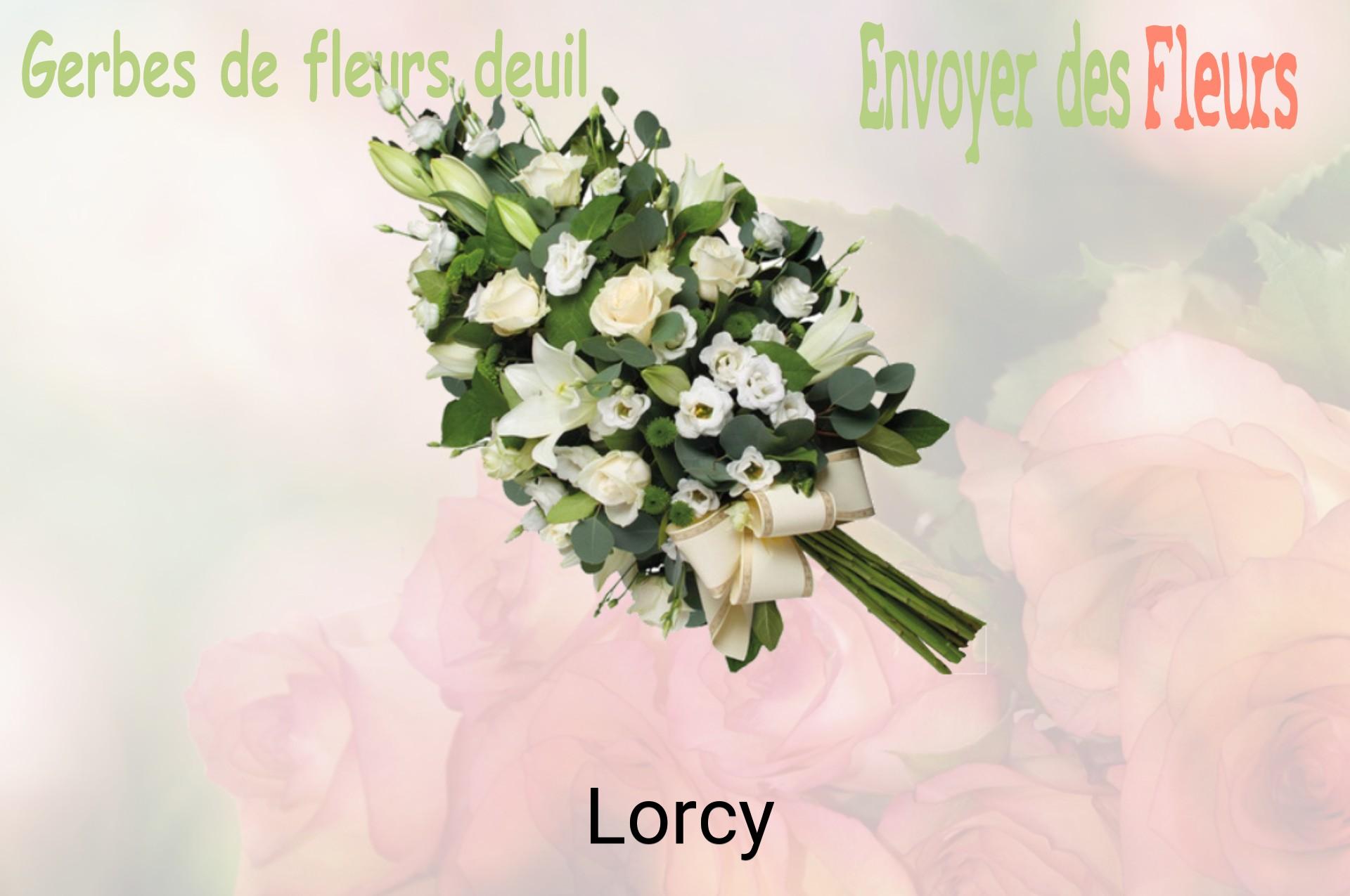 Gerbe de fleurs de deuil livrée à Lorcy